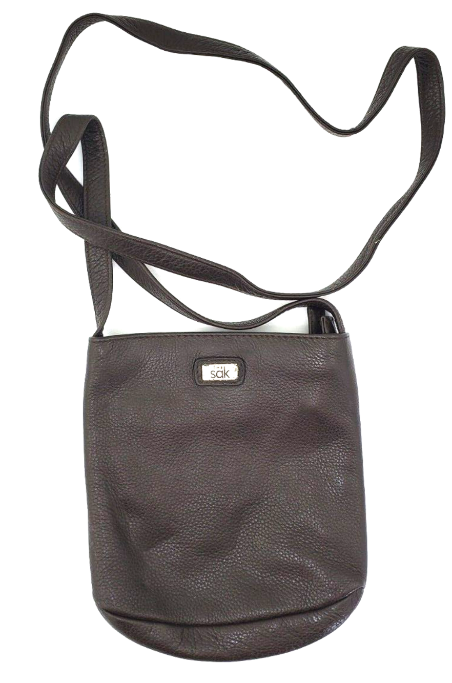 Vintage Y2K THE SAK Brown Pebbled Leather Shoulder Bag Purse Small